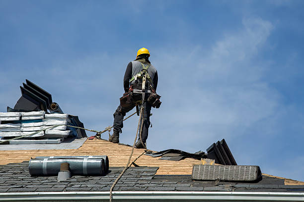 Professional Flat Roof Repair technician working in Stringtown, OK
